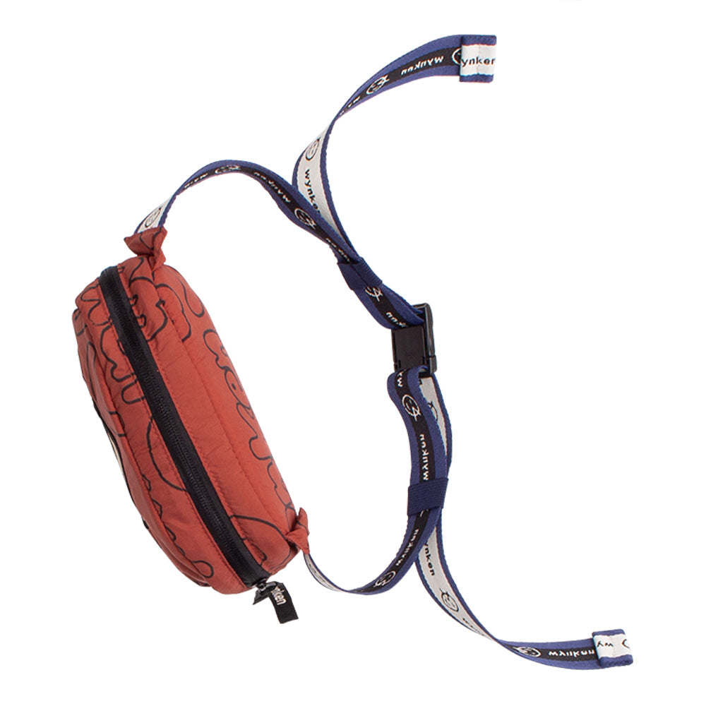 儿童红色印花斜跨包