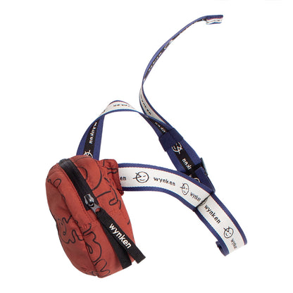 儿童红色印花斜跨包