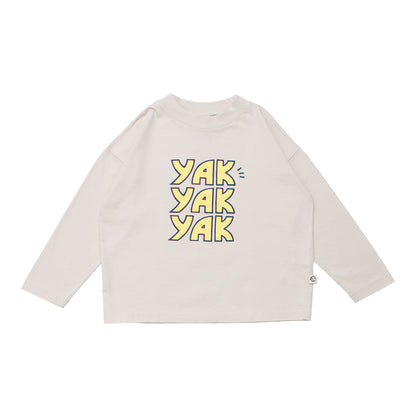 儿童白色印花棉T恤