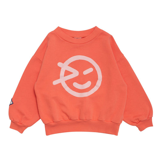 儿童亮粉色Logo棉卫衣