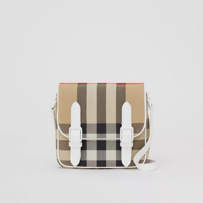 女童米色格子包