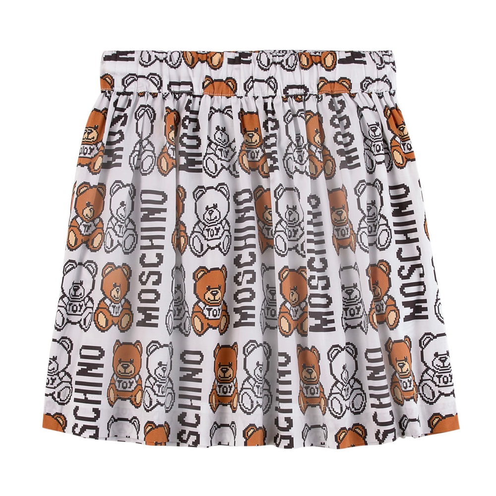 女童白色泰迪熊棉短裙