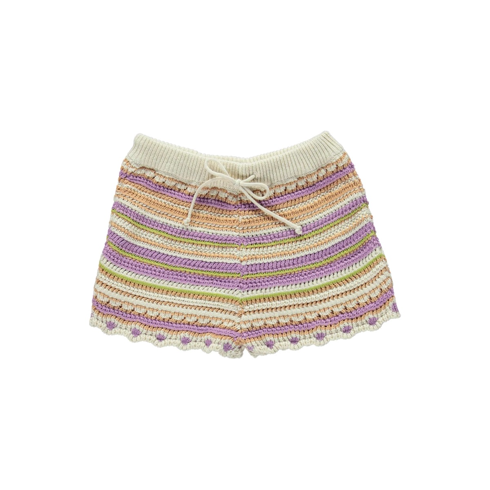 女童彩色针织棉短裤