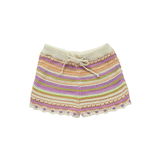 女童彩色针织棉短裤