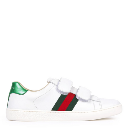 儿童白色小牛皮运动鞋