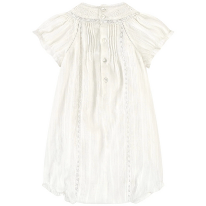 Baby Girls Off White Cotton Romper