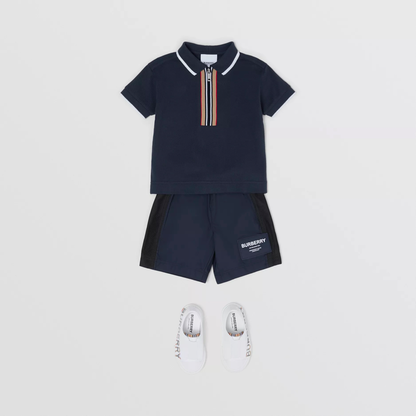 男婴藏青色棉Polo衬衫