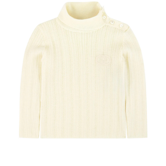 Baby Girls Milk GG Wool Turtleneck