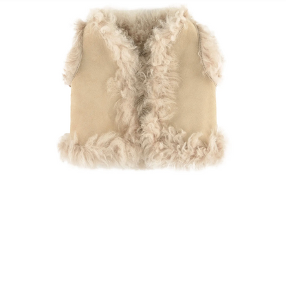 Baby Girls Natural Lamb Skin Waistcoat