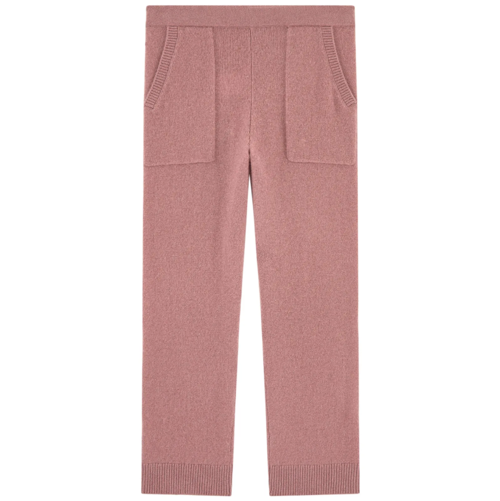 Girls Powder Pink Cashmere Pants