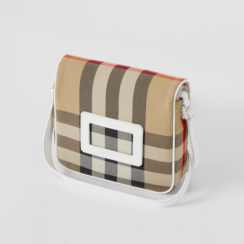 女童米色格子包