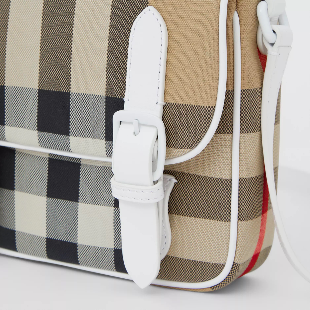 女童米色格子包