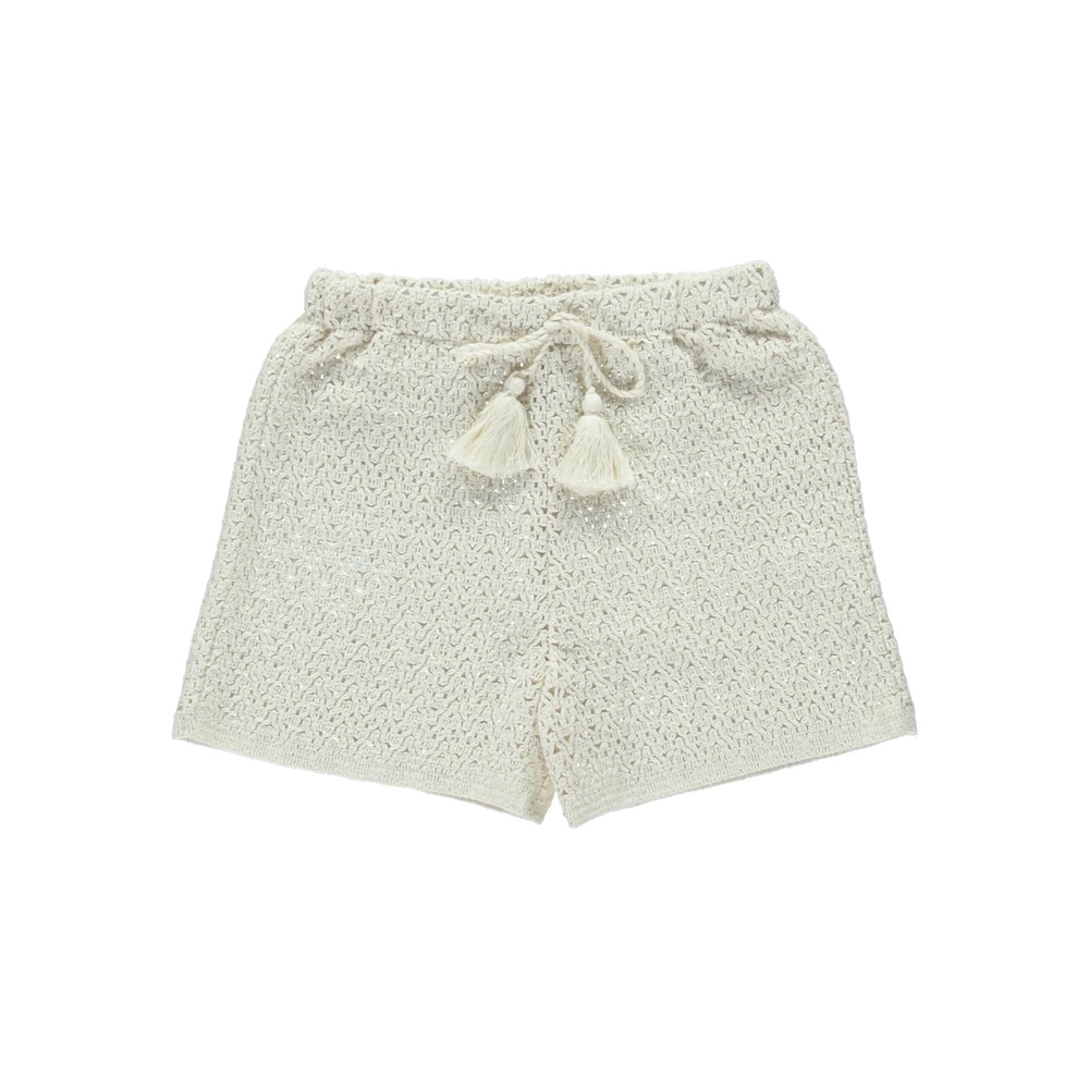 女童白色棉短裤