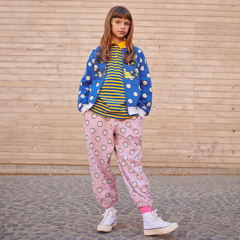 儿童粉色棉长裤