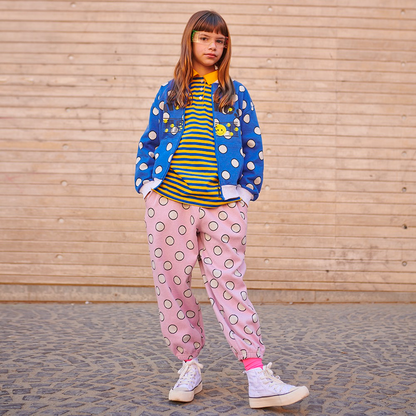 儿童粉色棉长裤