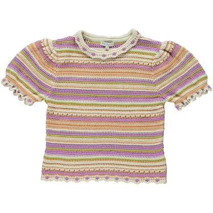女童彩色针织棉T恤