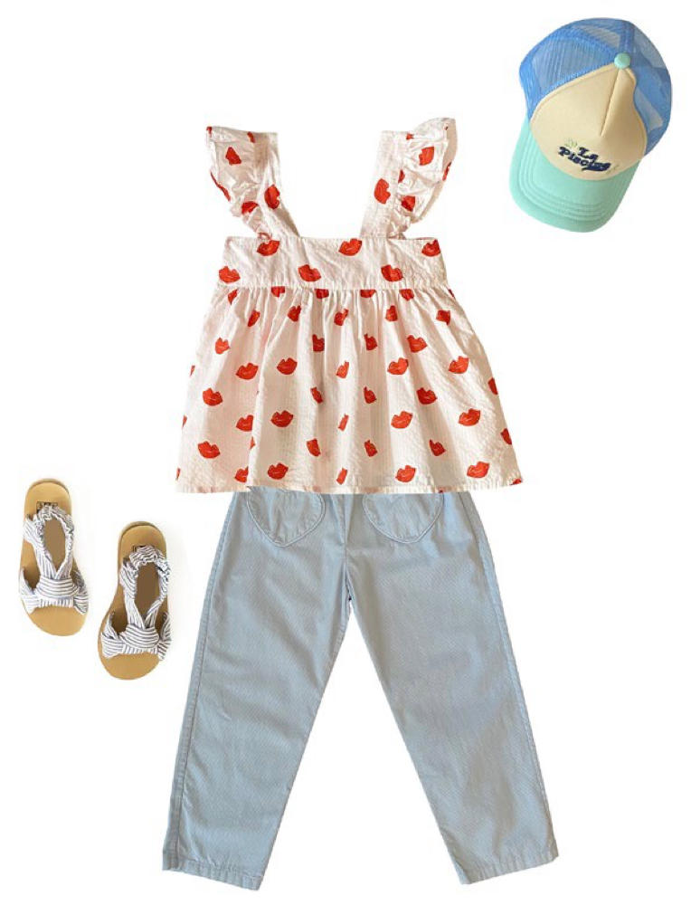 女童白色棉上衣