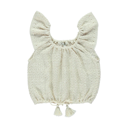 女童白色棉上衣