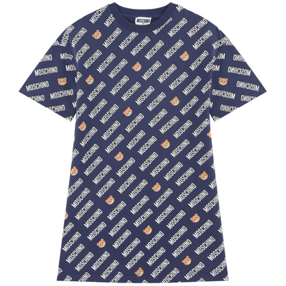Girls Blue Navy Toy Logo Dress