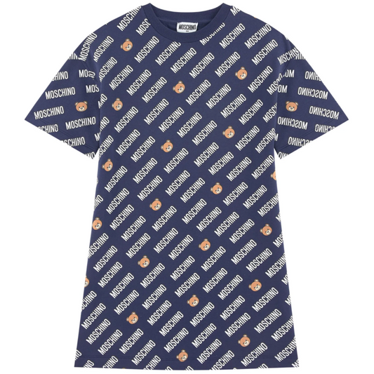 Girls Blue Navy Toy Logo Dress