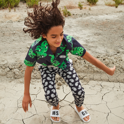 男童黑色棉衬衫