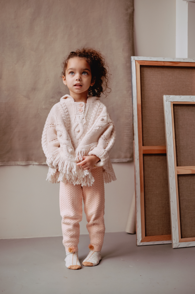 Girls Blush Cotton Leggings