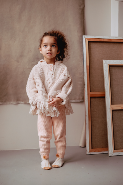 Girls Blush Cotton Leggings