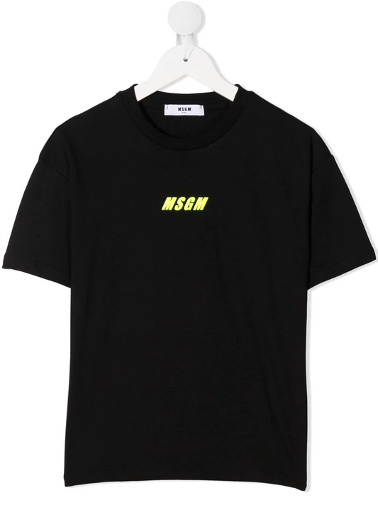 Girls Black Logo Cotton T-Shirt
