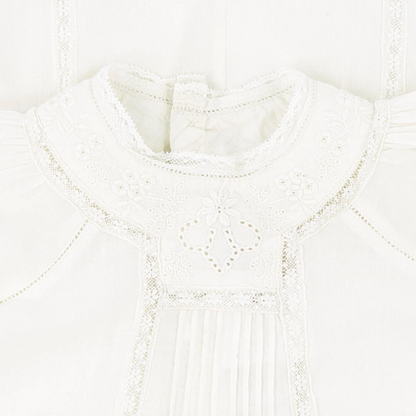 Baby Girls Off White Cotton Romper