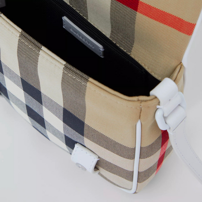 女童米色格子包