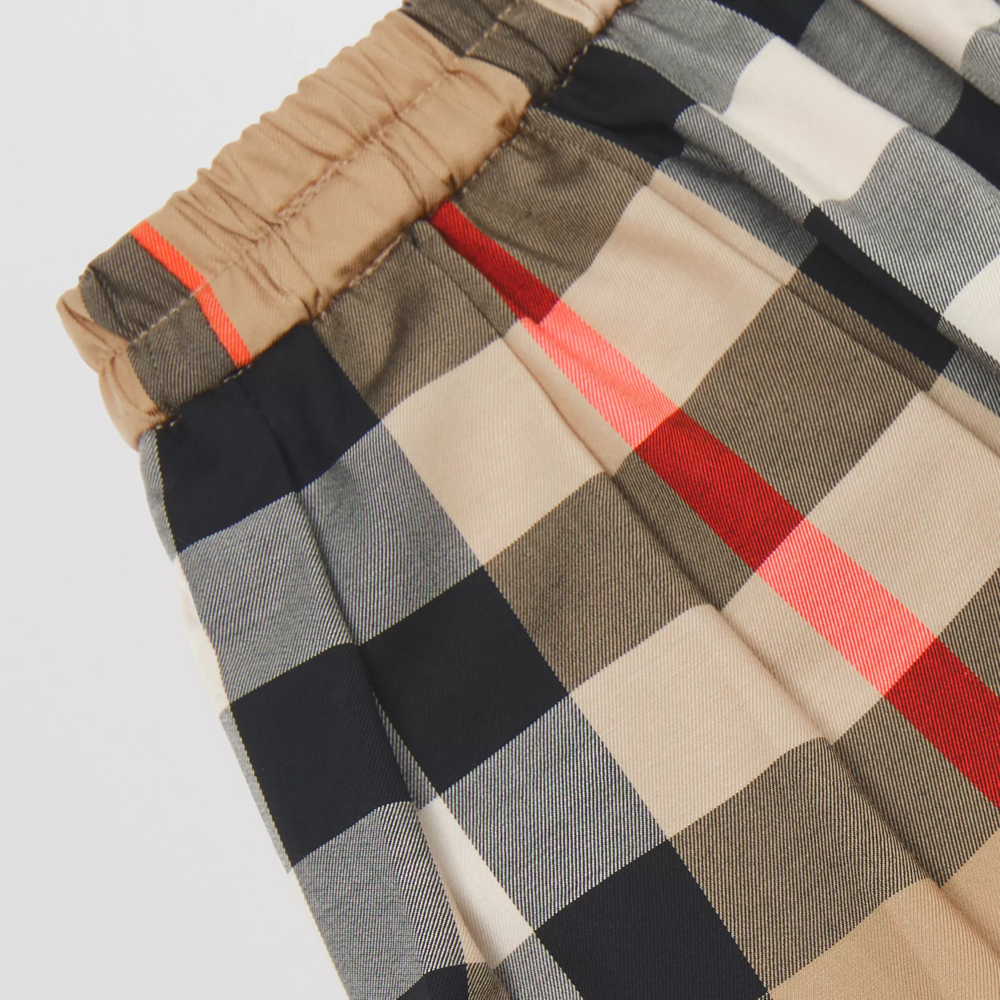 女童米色格子短裙