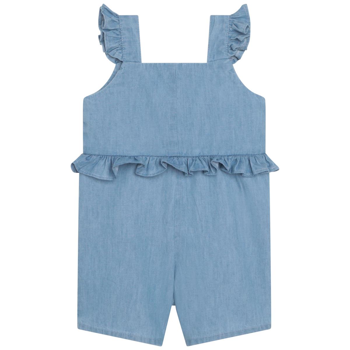 女童蓝色刺绣连体衣