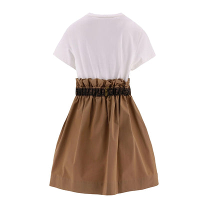 女童棕色Logo连衣裙