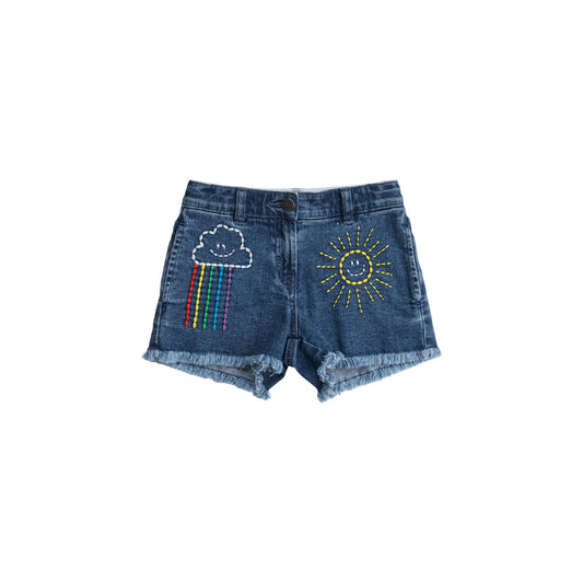 Girls Weather Emb Denim Shorts