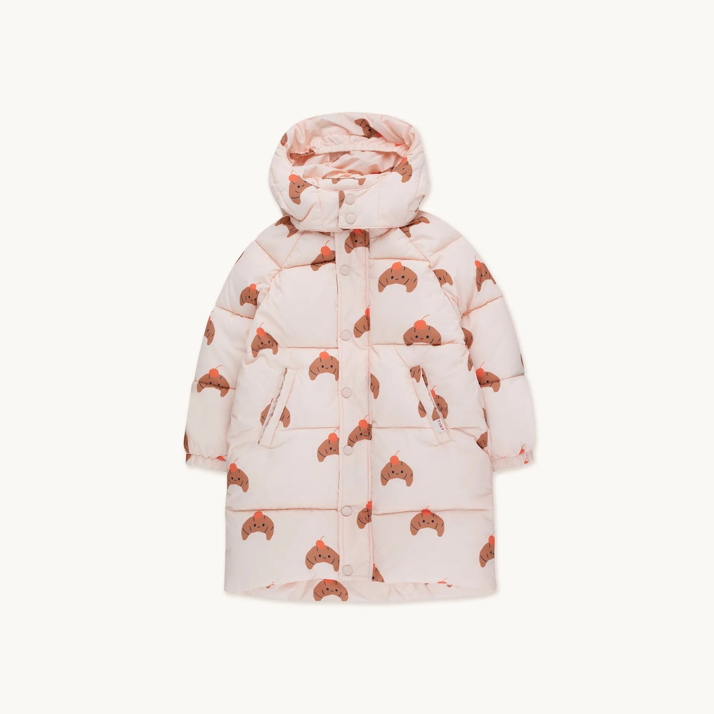 女童粉色印花棉服