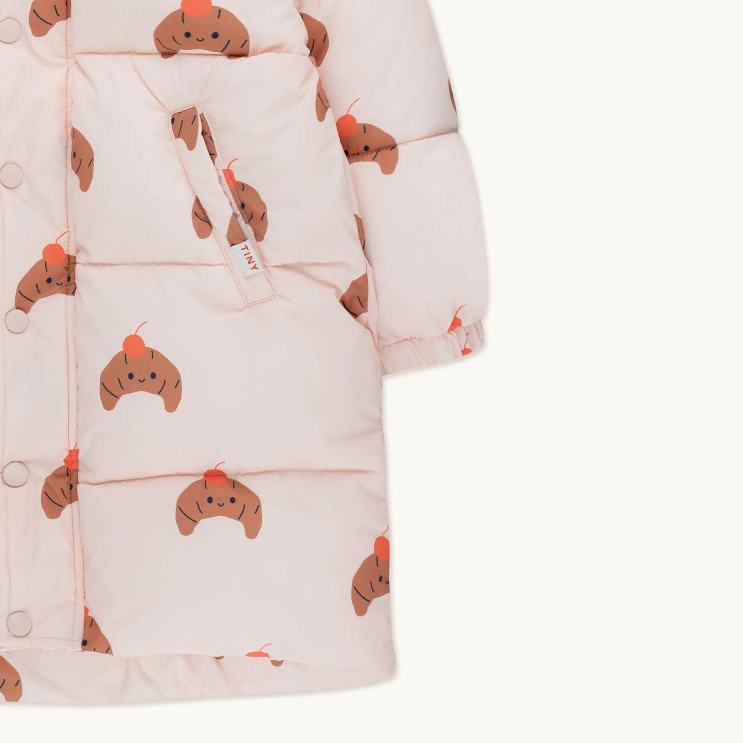 女童粉色印花棉服