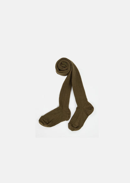 Baby Girls Khaki Rib Tights