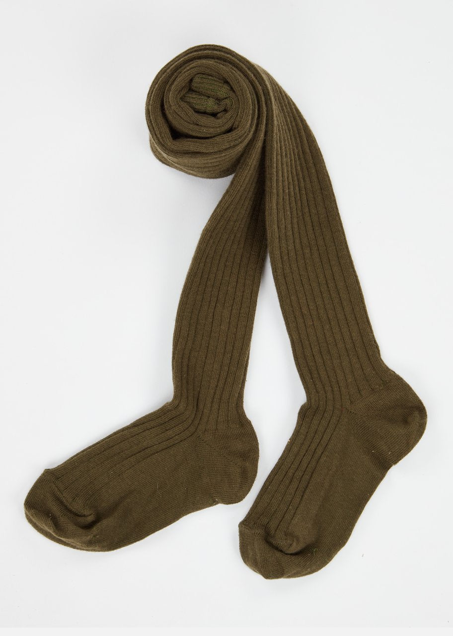 Baby Girls Khaki Rib Tights