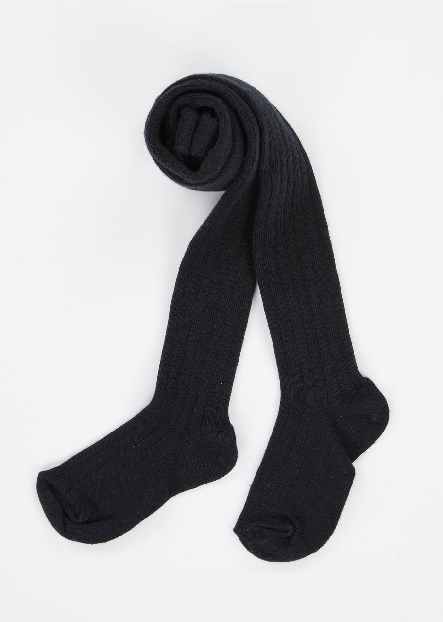 Baby Girls Navy Rib Tights
