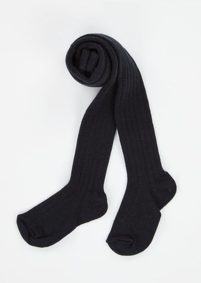 Baby Girls Navy Rib Tights