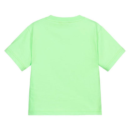 Boys & Girls Fluo Green Cotton T-Shirt