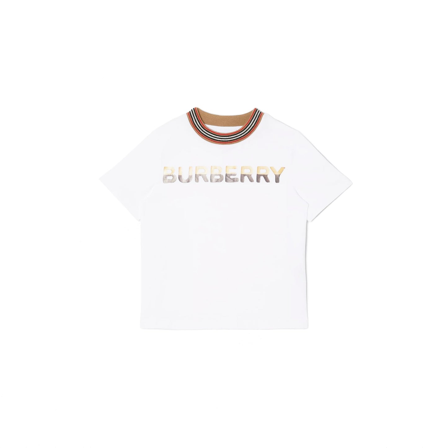 Boys White Logo Cotton T-Shirt