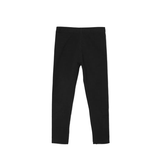Girls Black Logo Cotton Trousers