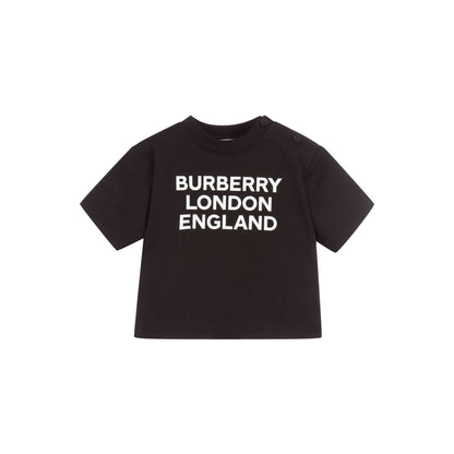 Baby Boys & Girls Black Logo Cotton T-Shirt