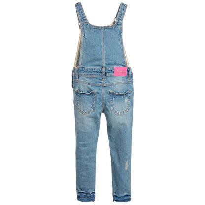 Girls Blue Denim Dungarees
