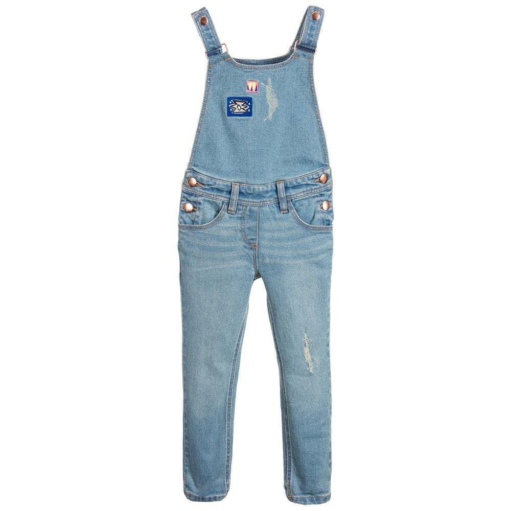 Girls Blue Denim Dungarees