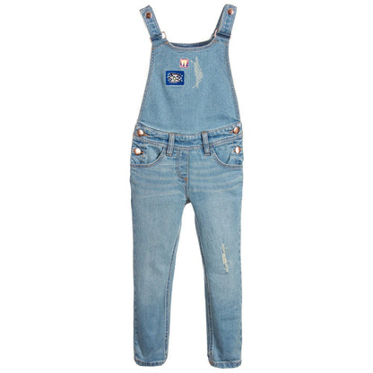 Girls Blue Denim Dungarees
