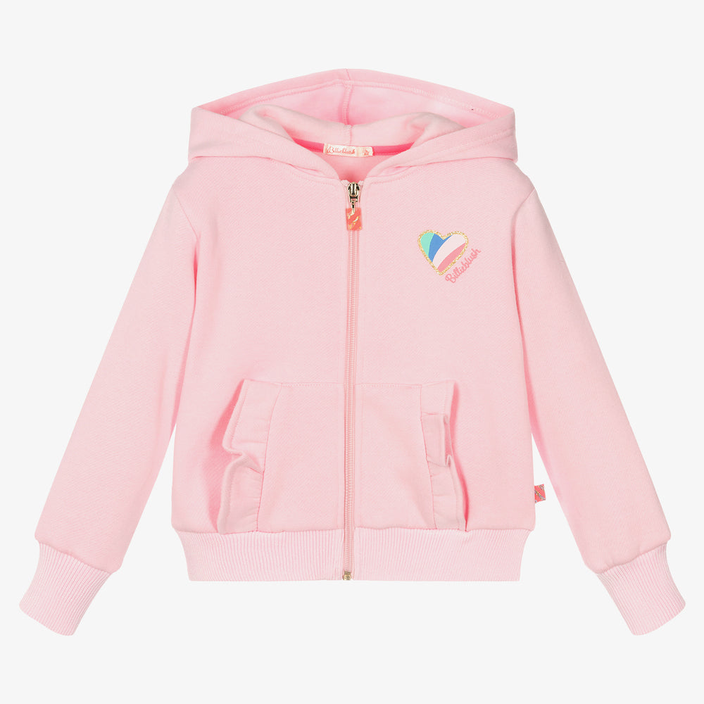 女童粉色拉链上衣