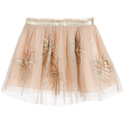 Girls Pink Powder Skirt With Sequins