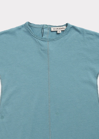 Baby Boys Blue Cotton Babysuit